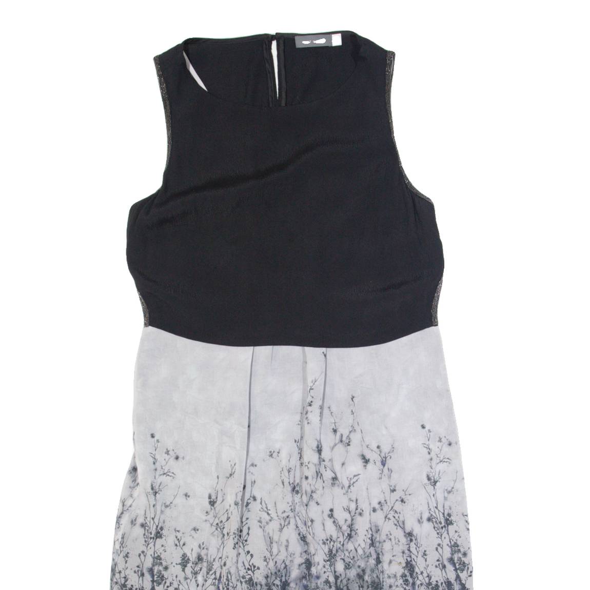 MINT VELVET Womens Day Dress Black Floral Sleeveless Midi UK 10