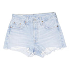 LEVI'S Womens Shorts Blue Denim Cut-Off S W28 Distressed Casual