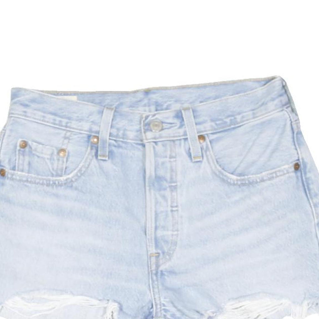 LEVI'S Womens Shorts Blue Denim Cut-Off S W28 Distressed Casual