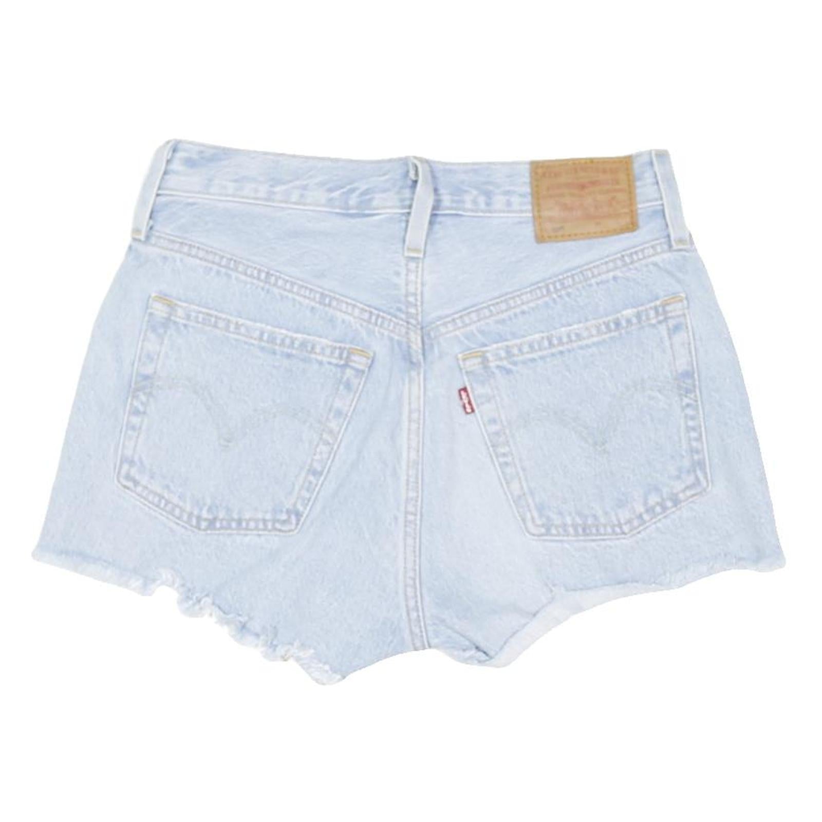 LEVI'S Womens Shorts Blue Denim Cut-Off S W28 Distressed Casual
