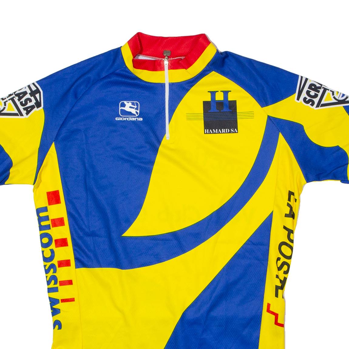 GIORDANA Cycling Mens Jersey Yellow 1/4 Zip M