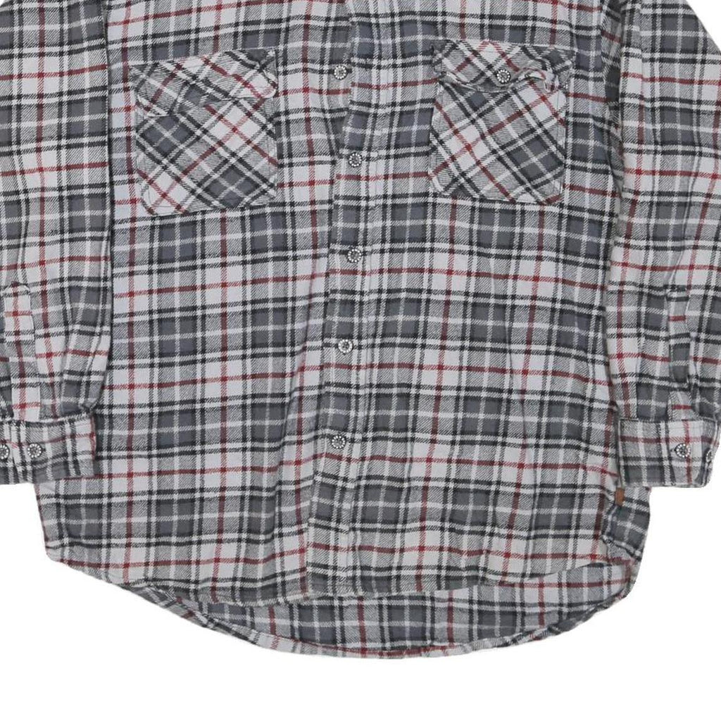 MOOSE CREEK Mens Grey & Red Check Shirt L Cotton Blend Casual Workwear