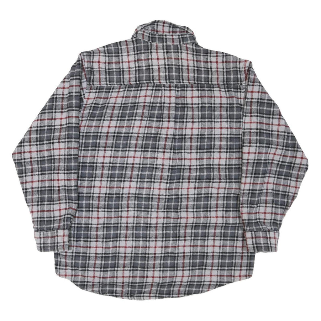 MOOSE CREEK Mens Grey & Red Check Shirt L Cotton Blend Casual Workwear