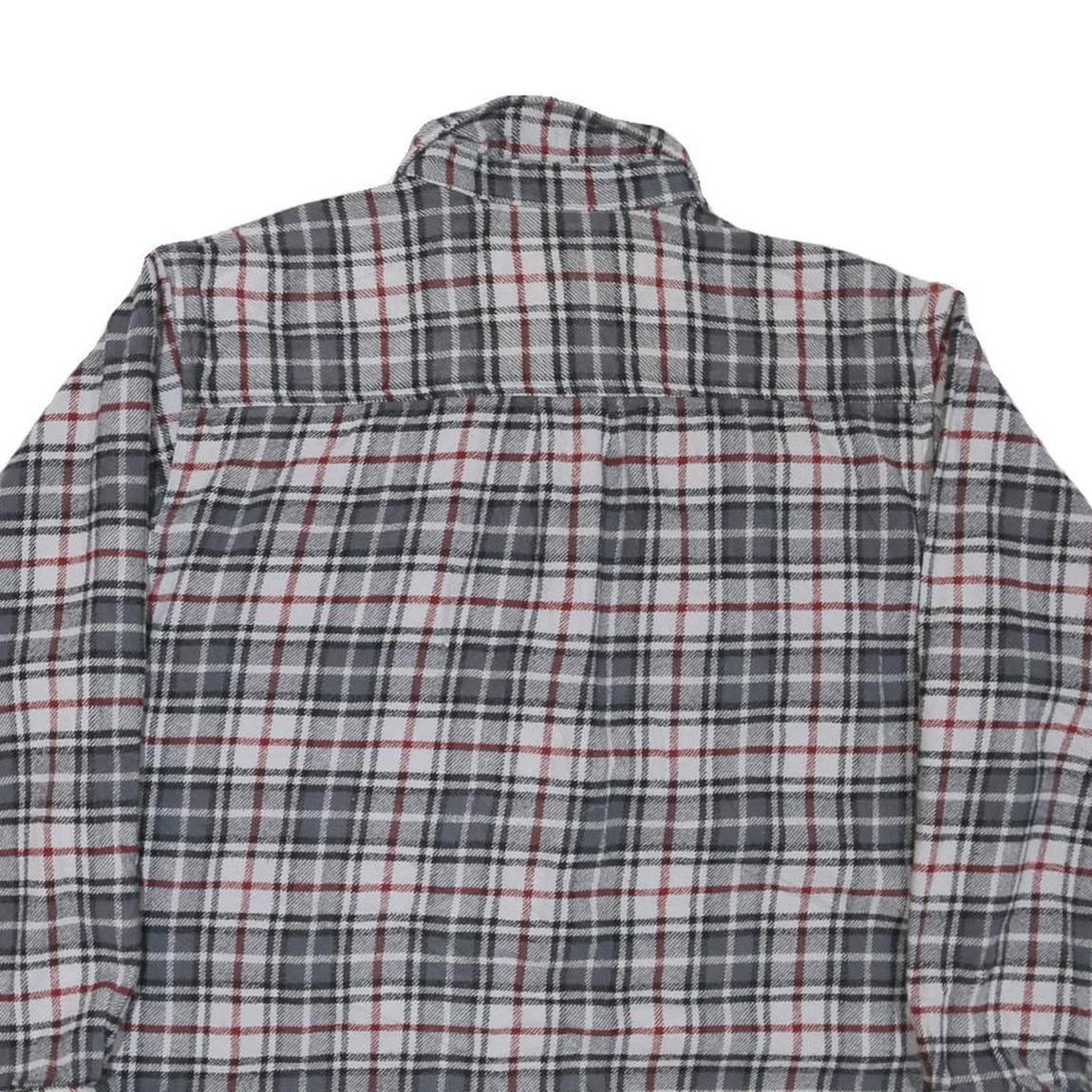 MOOSE CREEK Mens Grey & Red Check Shirt L Cotton Blend Casual Workwear