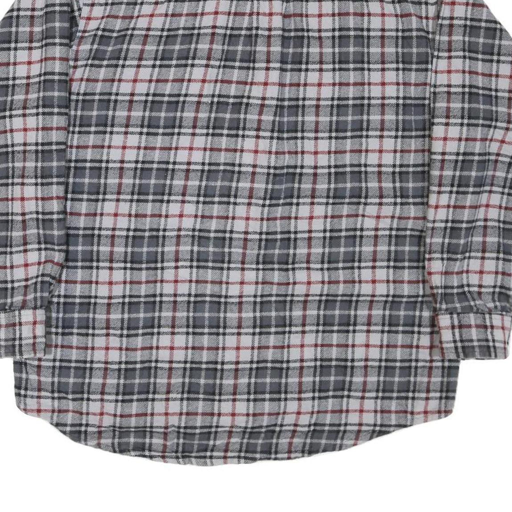MOOSE CREEK Mens Grey & Red Check Shirt L Cotton Blend Casual Workwear