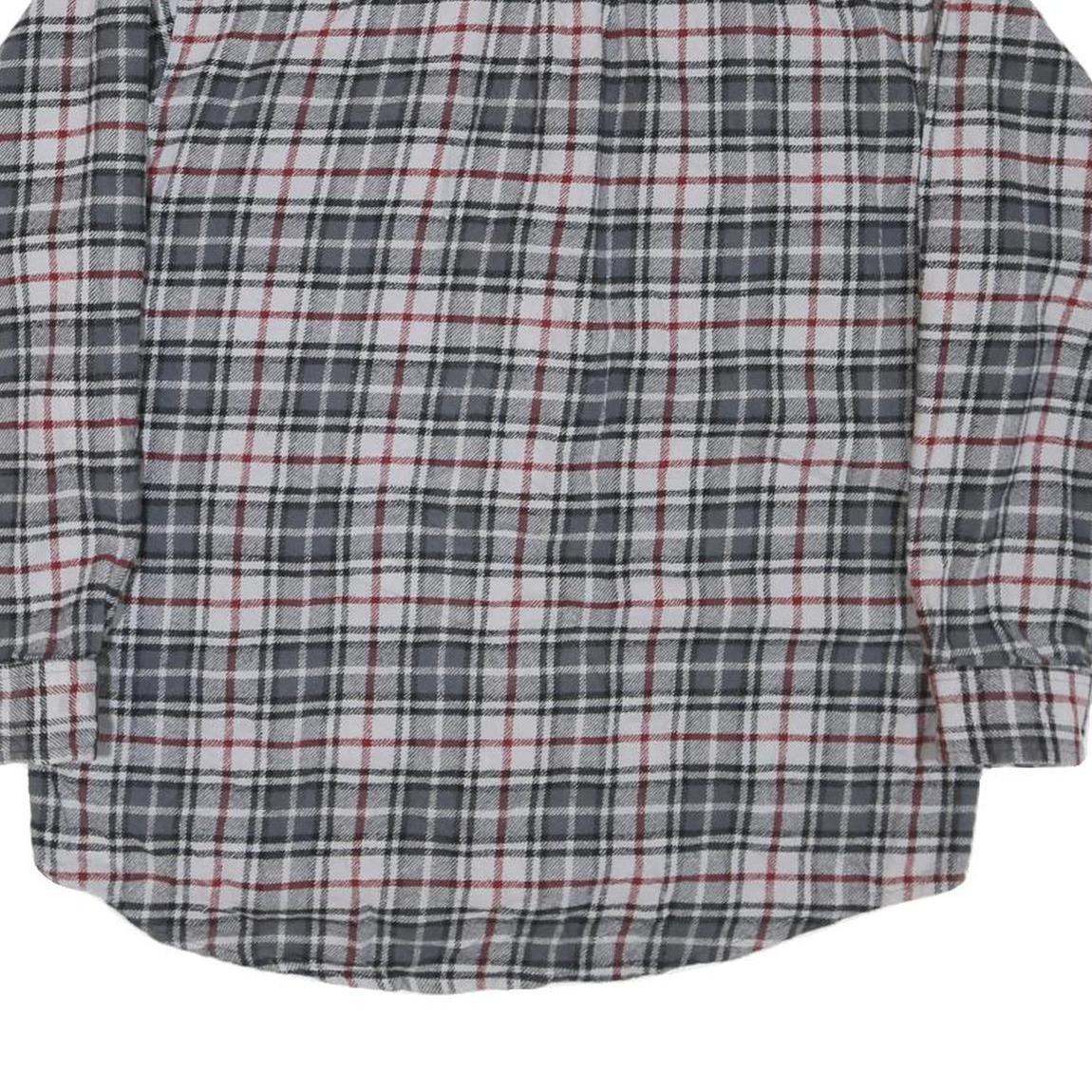 MOOSE CREEK Mens Grey & Red Check Shirt L Cotton Blend Casual Workwear