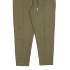 ICONO Womens Slim Olive Green Trousers W32 L26 Drawstring Casual Stretch