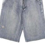 VICTORY HORSE Mens Cotton Blend Blue Casual Denim Shorts L W30 Summer Fit