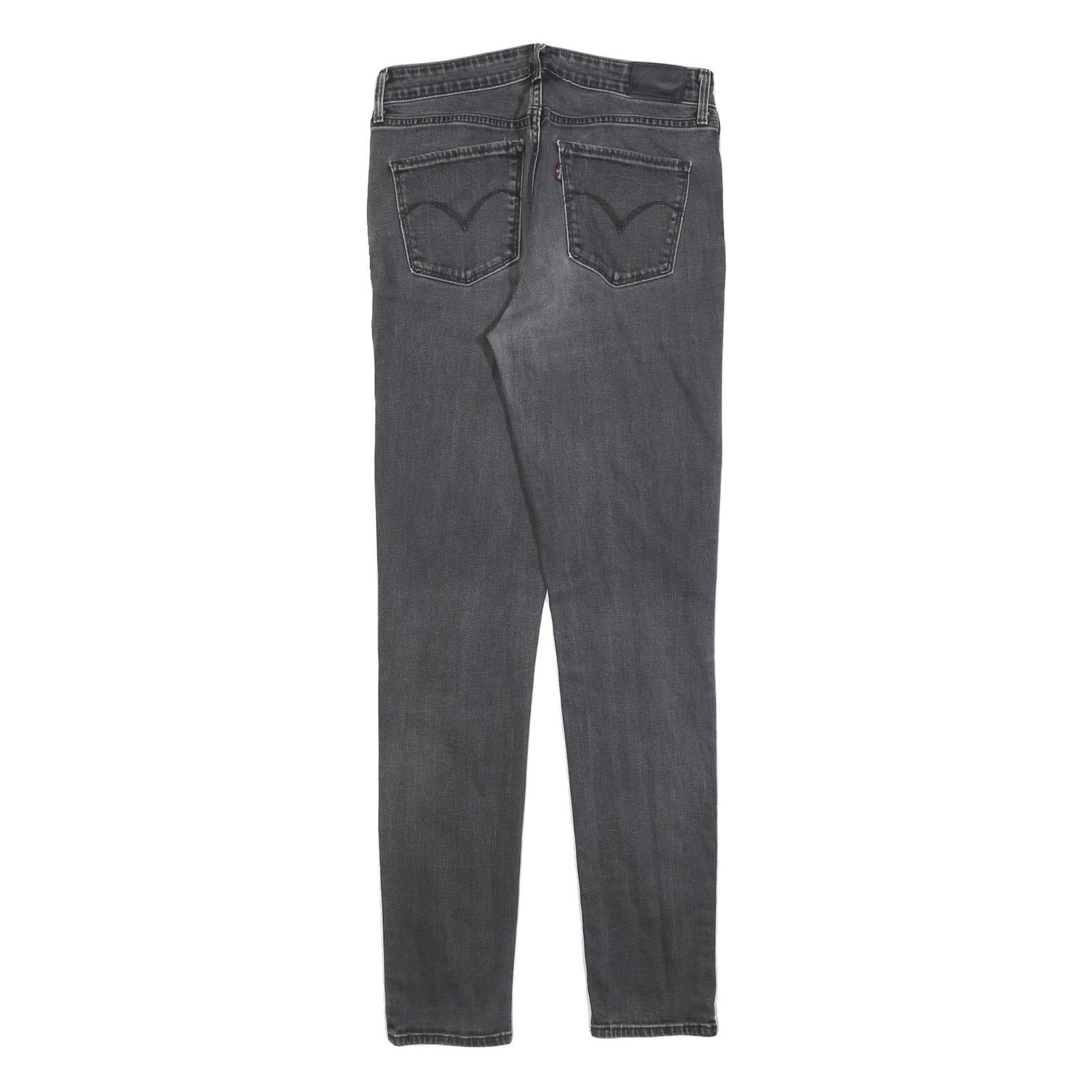 LEVI'S Womens Slim Black Jeans Denim Medium W28 L30 High Rise Skinny Stretch