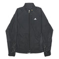 ADIDAS Womens Black Outdoor Jacket XS Polyester Mesh Plain Zip Stand-Up Collar