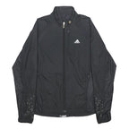 ADIDAS Womens Black Outdoor Jacket XS Polyester Mesh Plain Zip Stand-Up Collar