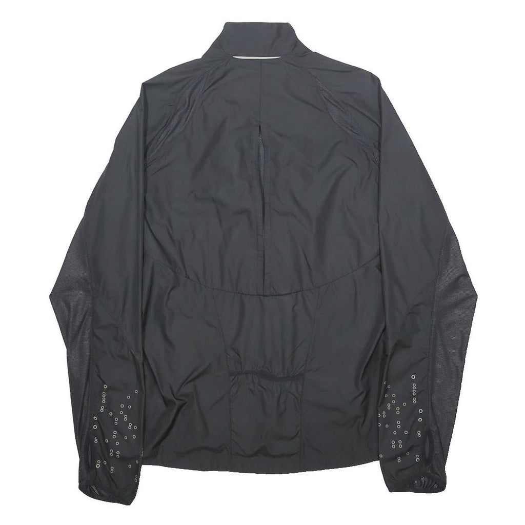 ADIDAS Womens Black Outdoor Jacket XS Polyester Mesh Plain Zip Stand-Up Collar