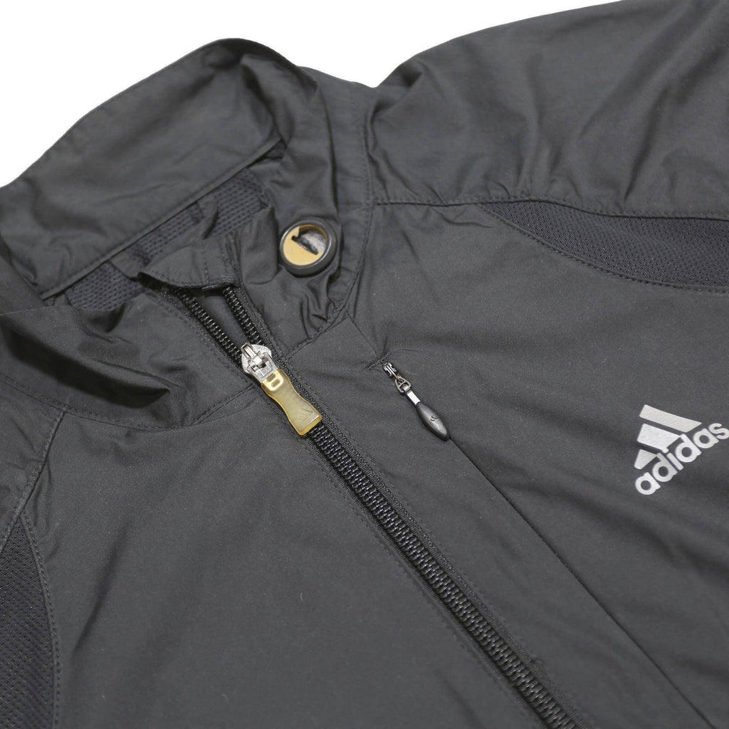 ADIDAS Womens Black Outdoor Jacket XS Polyester Mesh Plain Zip Stand-Up Collar