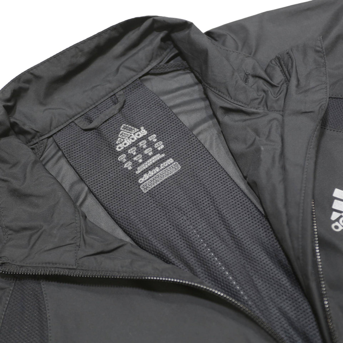 ADIDAS Womens Black Outdoor Jacket XS Polyester Mesh Plain Zip Stand-Up Collar