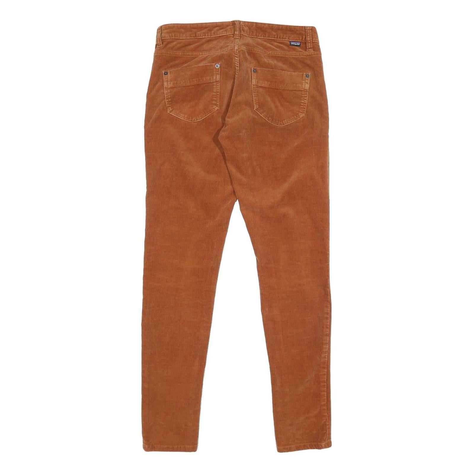 PATAGONIA Womens Cotton Blend Slim Straight Trousers Orange W27 L31 Stylish