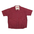 WRANGLER Mens Red Cotton Blend Shirt XL Casual Button Pocket Summer Tee