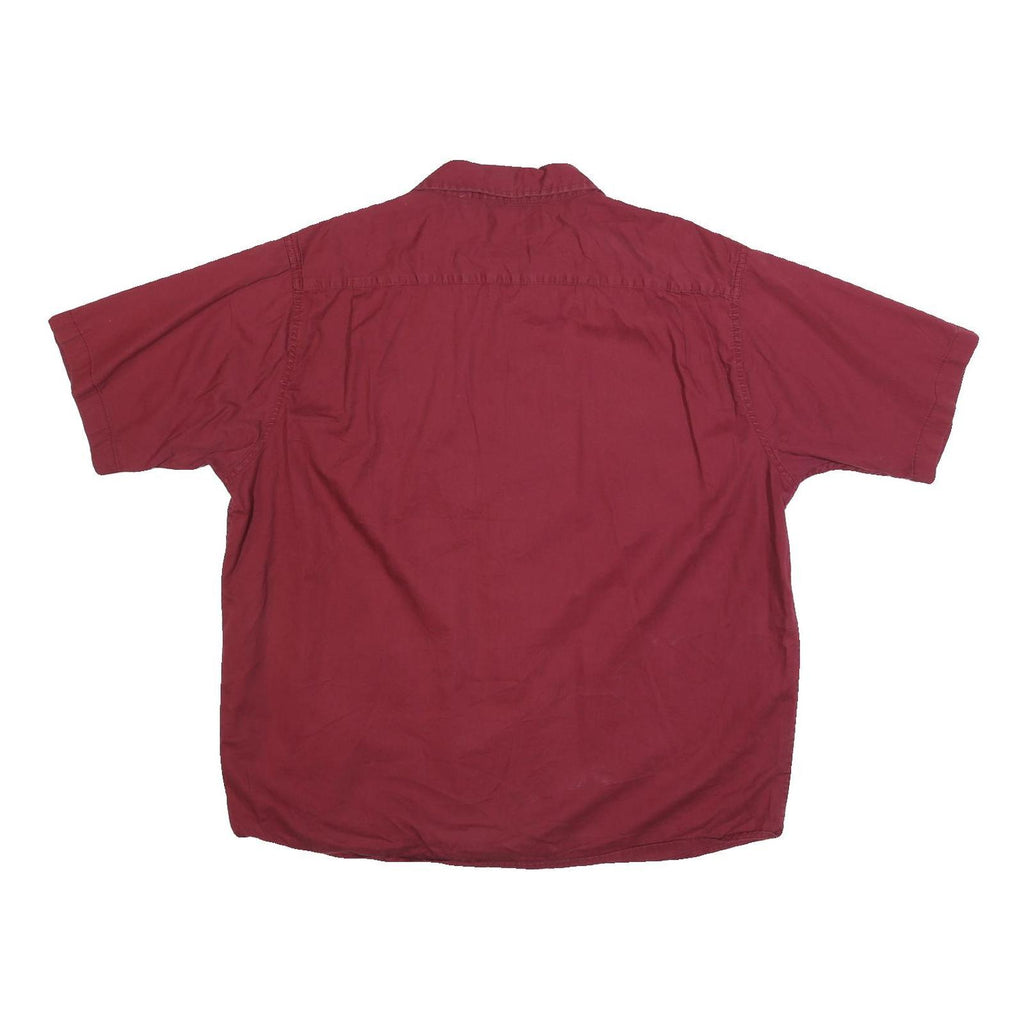 WRANGLER Mens Red Cotton Blend Shirt XL Casual Button Pocket Summer Tee