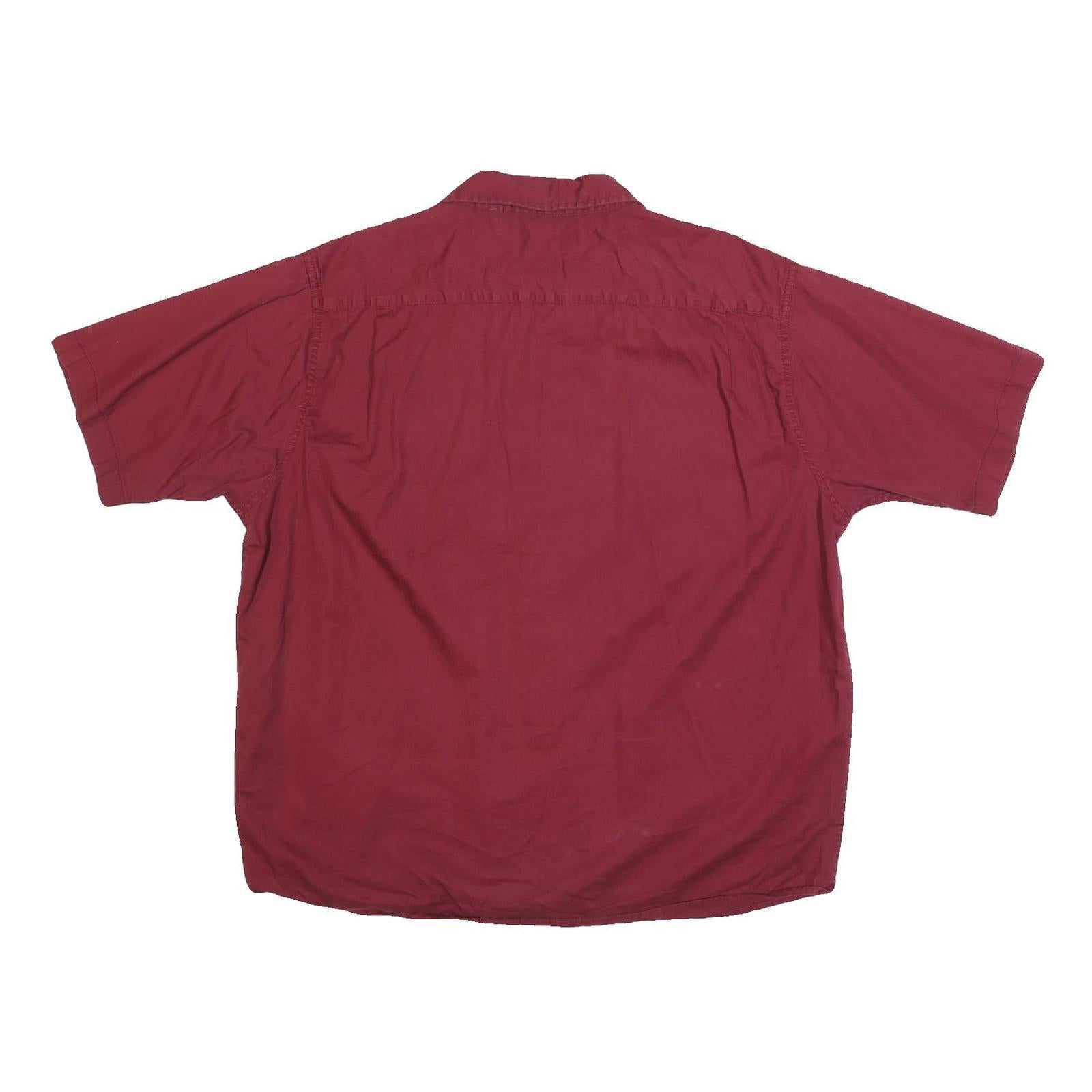 WRANGLER Mens Red Cotton Blend Shirt XL Casual Button Pocket Summer Tee