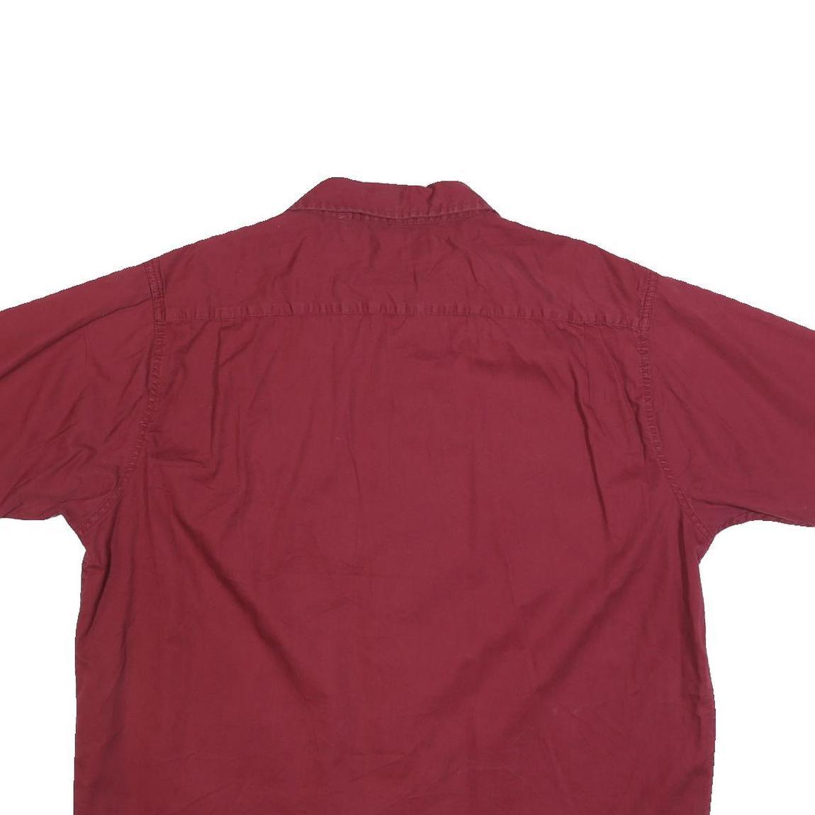 WRANGLER Mens Red Cotton Blend Shirt XL Casual Button Pocket Summer Tee