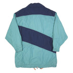 Mens Blue & Orange Colourblock Zip Jacket L Polyester Casual Retro Style