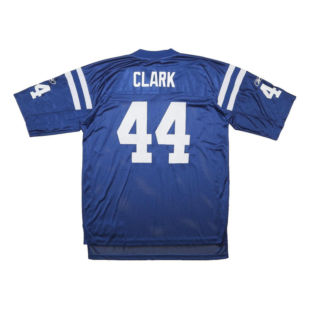 REEBOK Mens Blue Football Shirt XL Short Sleeve V-Neck Number 44 Clark NFL
