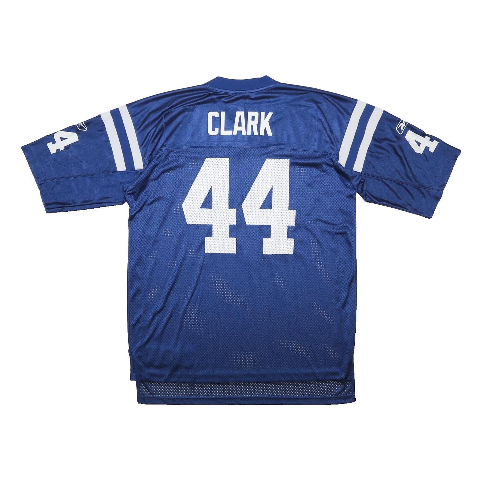 REEBOK Mens Blue Football Shirt XL Short Sleeve V-Neck Number 44 Clark NFL