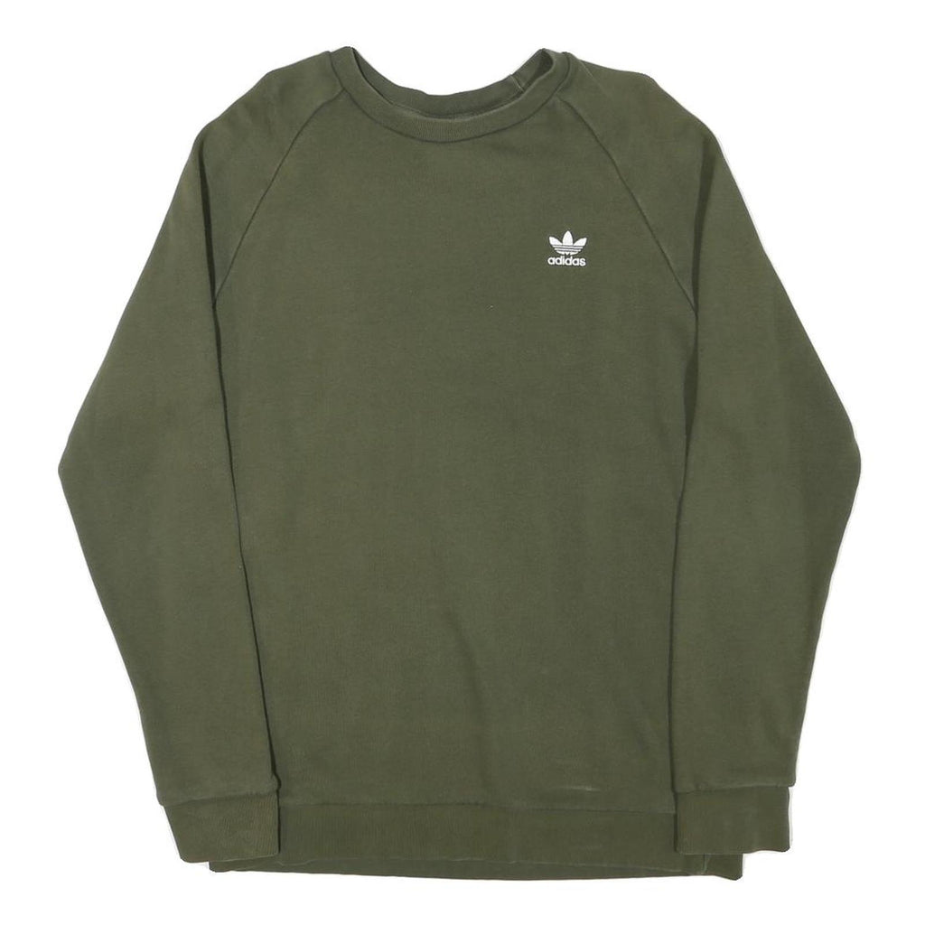 ADIDAS Mens Green Crew Neck M Cotton Blend Sweatshirt Casual Sportswear