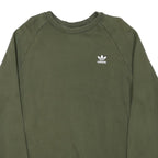 ADIDAS Mens Green Crew Neck M Cotton Blend Sweatshirt Casual Sportswear