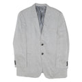 GIORGIO ARMANI Mens Grey Linen Blend Jacket L Woven Classic Button Closure