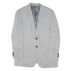 GIORGIO ARMANI Mens Grey Linen Blend Jacket L Woven Classic Button Closure