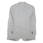 GIORGIO ARMANI Mens Grey Linen Blend Jacket L Woven Classic Button Closure