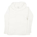 LAURA ASHLEY Womens White Plain Jumper Roll Neck Basic Knit M Cotton Blend