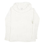LAURA ASHLEY Womens White Plain Jumper Roll Neck Basic Knit M Cotton Blend