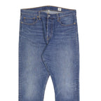 LEVI'S Womens Regular Fit Blue Denim Straight Jeans W32 L27 Distressed Hem