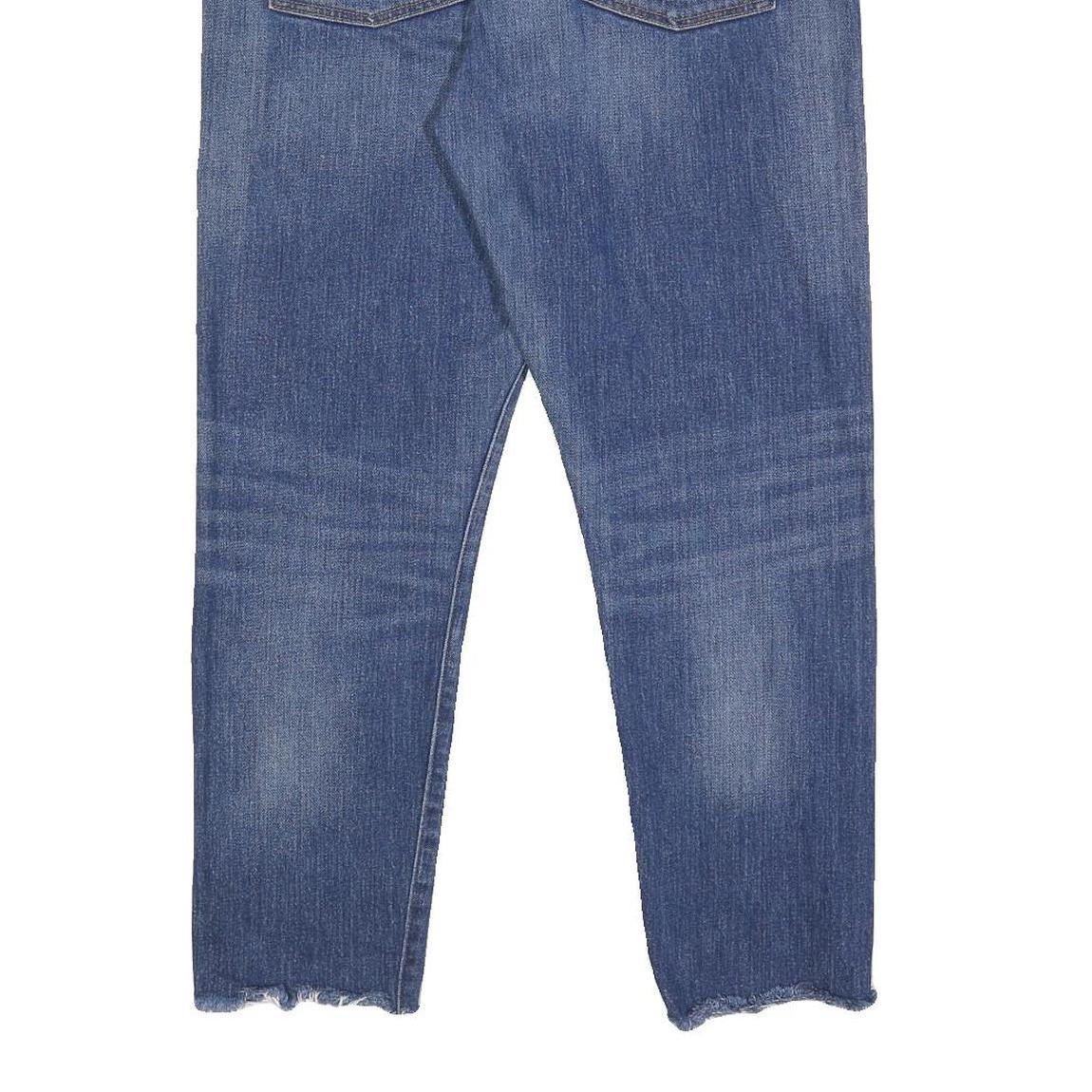 LEVI'S Womens Regular Fit Blue Denim Straight Jeans W32 L27 Distressed Hem