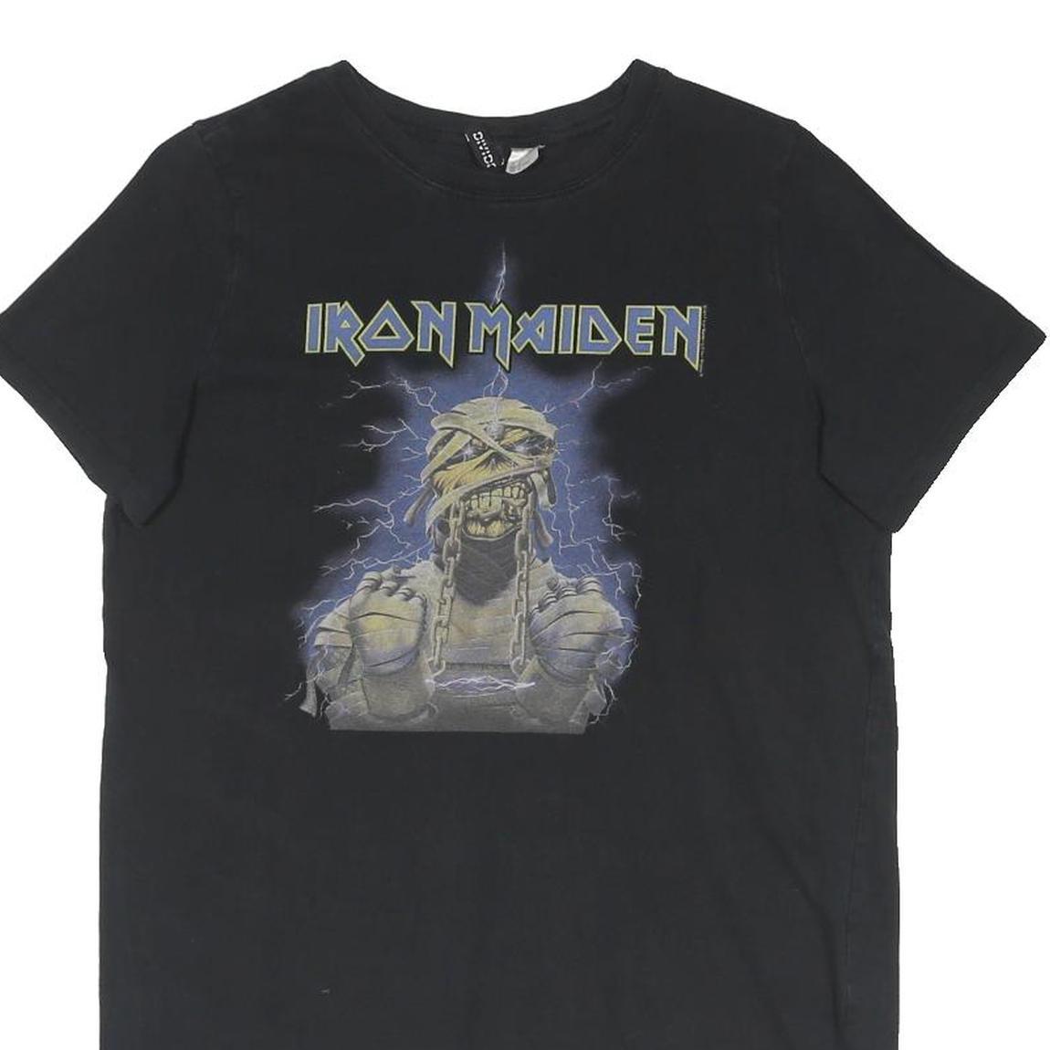 DIVIDED Womens Black Iron Maiden Cotton Blend T-Shirt Dress Short Sleeve S