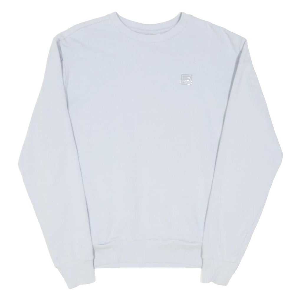 FILA Womens White Crew Neck S Cotton Blend Sweatshirt Classic Style