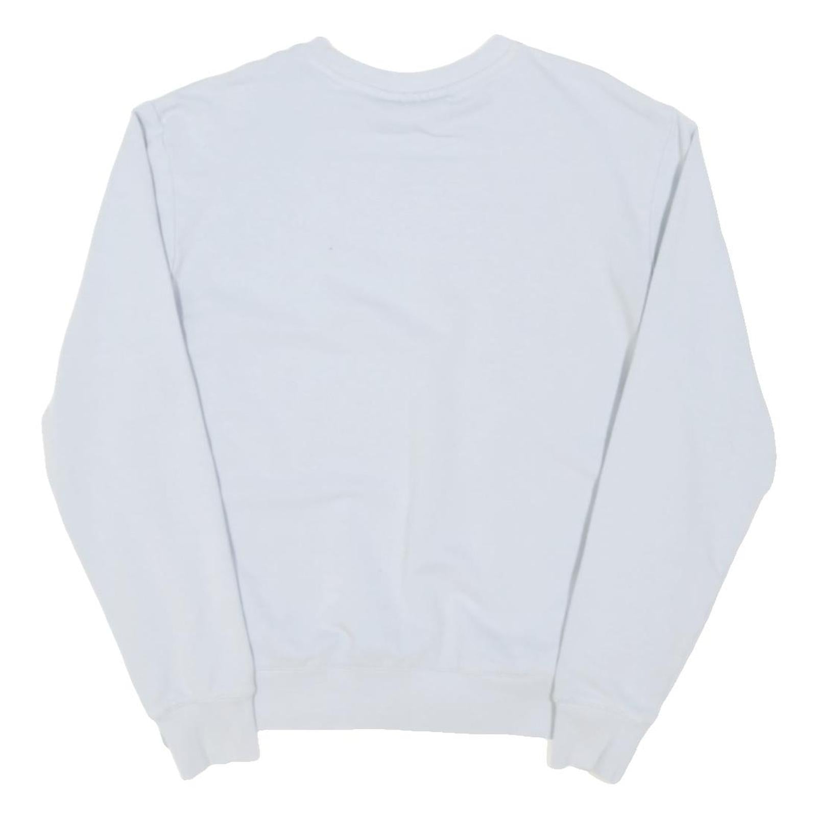 FILA Womens White Crew Neck S Cotton Blend Sweatshirt Classic Style