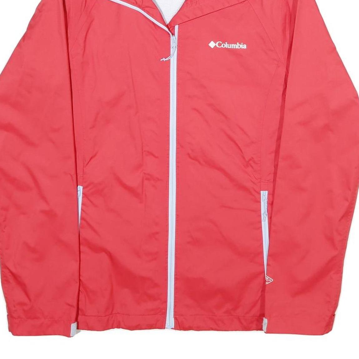COLUMBIA Womens Red Zip Jacket S Polyester Plain Lightweight Outdoor Wear