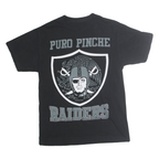 Mens Black Puro Pinche Raiders Graphic T-Shirt M Crew Neck Short Sleeve Cotton