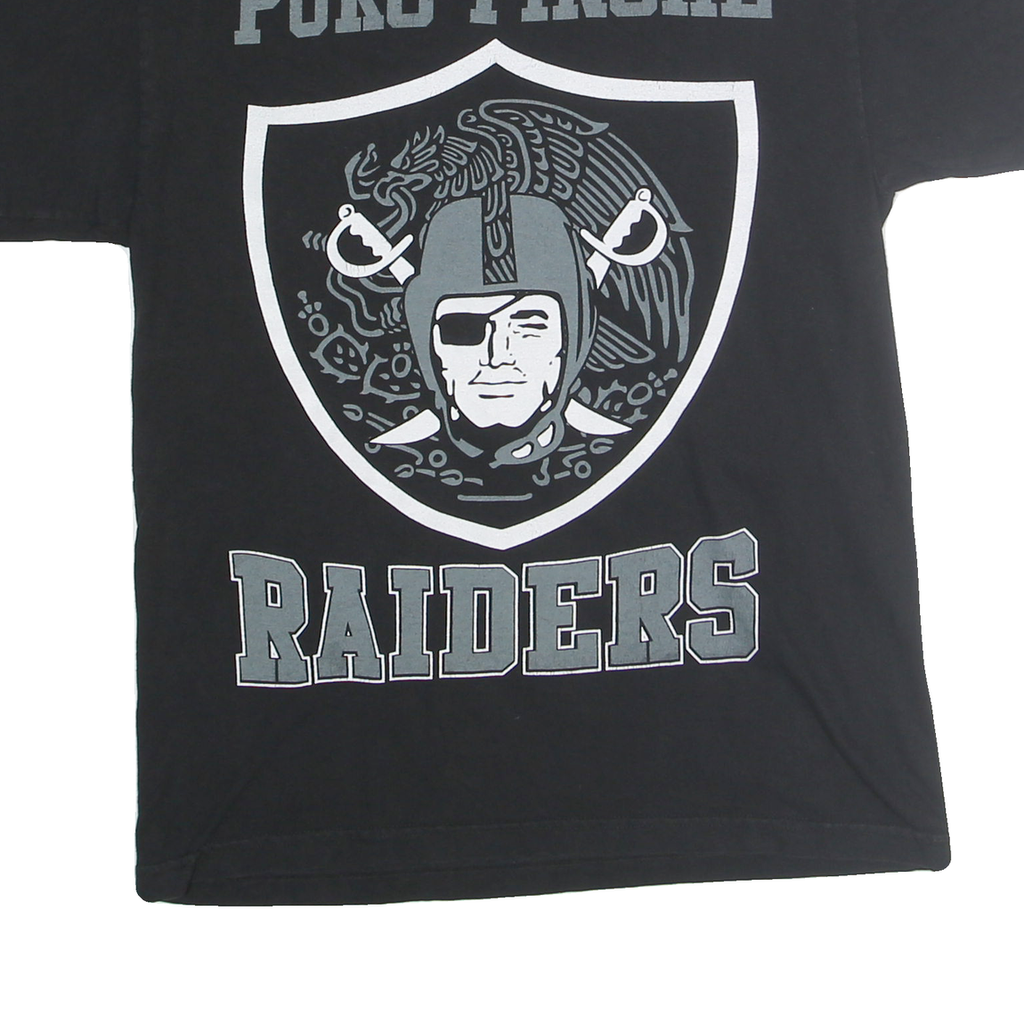 Mens Black Puro Pinche Raiders Graphic T-Shirt M Crew Neck Short Sleeve Cotton