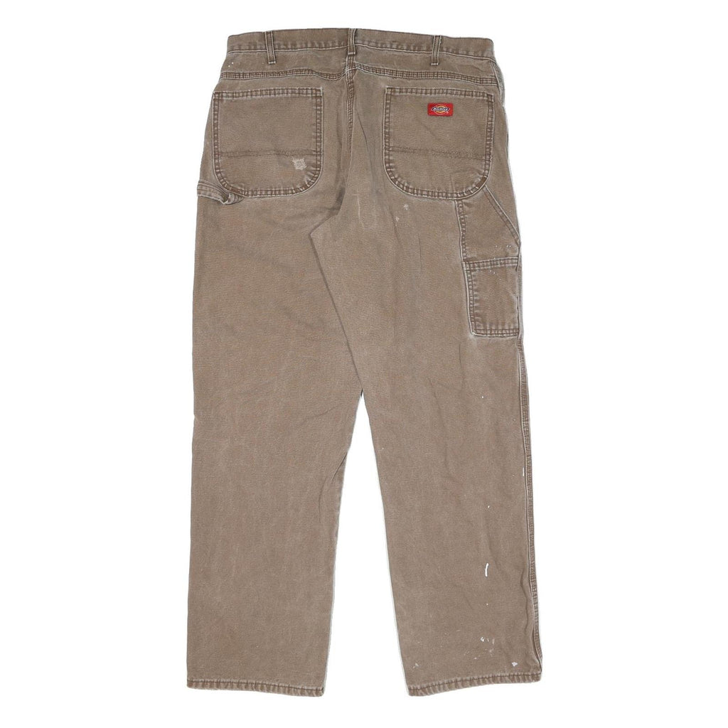 DICKIES Mens Jeans Beige Regular Straight Denim Medium W36 L32 Workwear Utility
