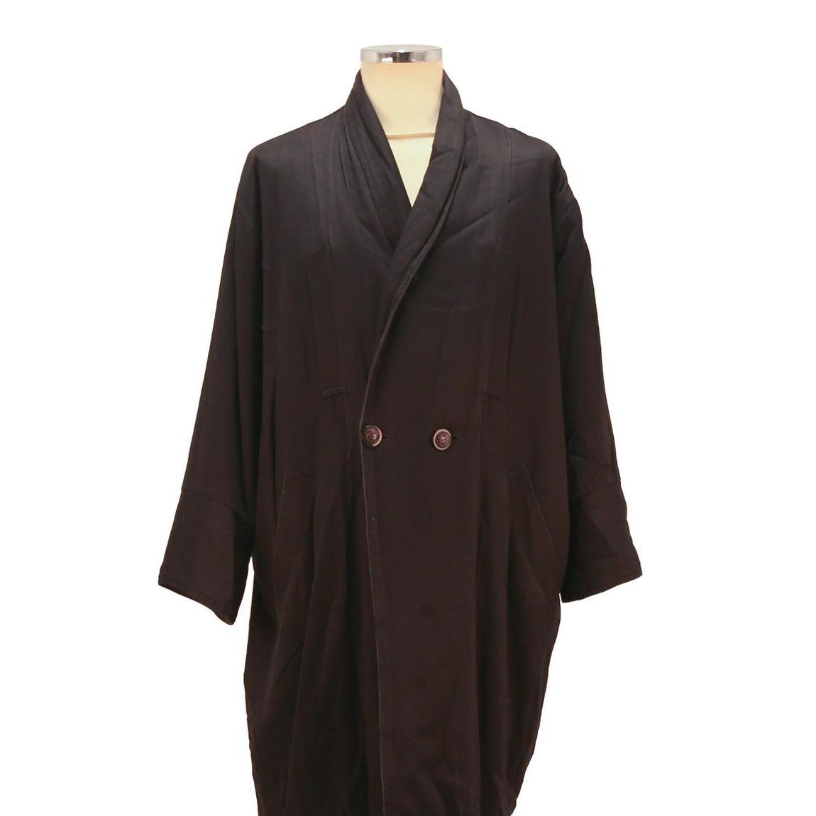 Mens Black Plain Button Cotton Blend Relaxed Jacket S Casual Long Sleeve