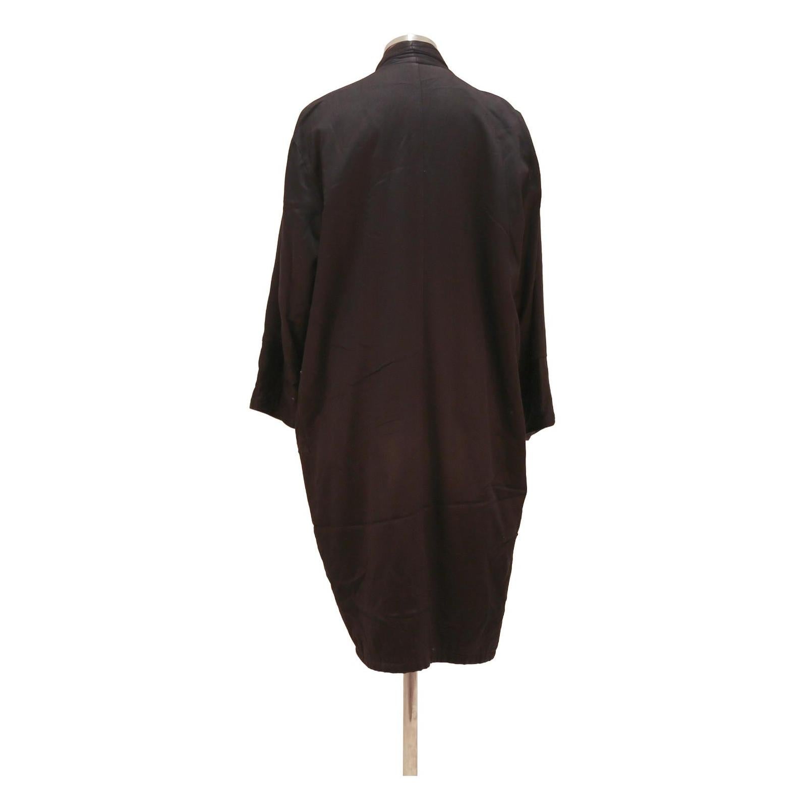 Mens Black Plain Button Cotton Blend Relaxed Jacket S Casual Long Sleeve