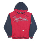 STITCHES Mens Red & Navy Cardinals Zip Hoodie Jacket L Cotton Blend Casual