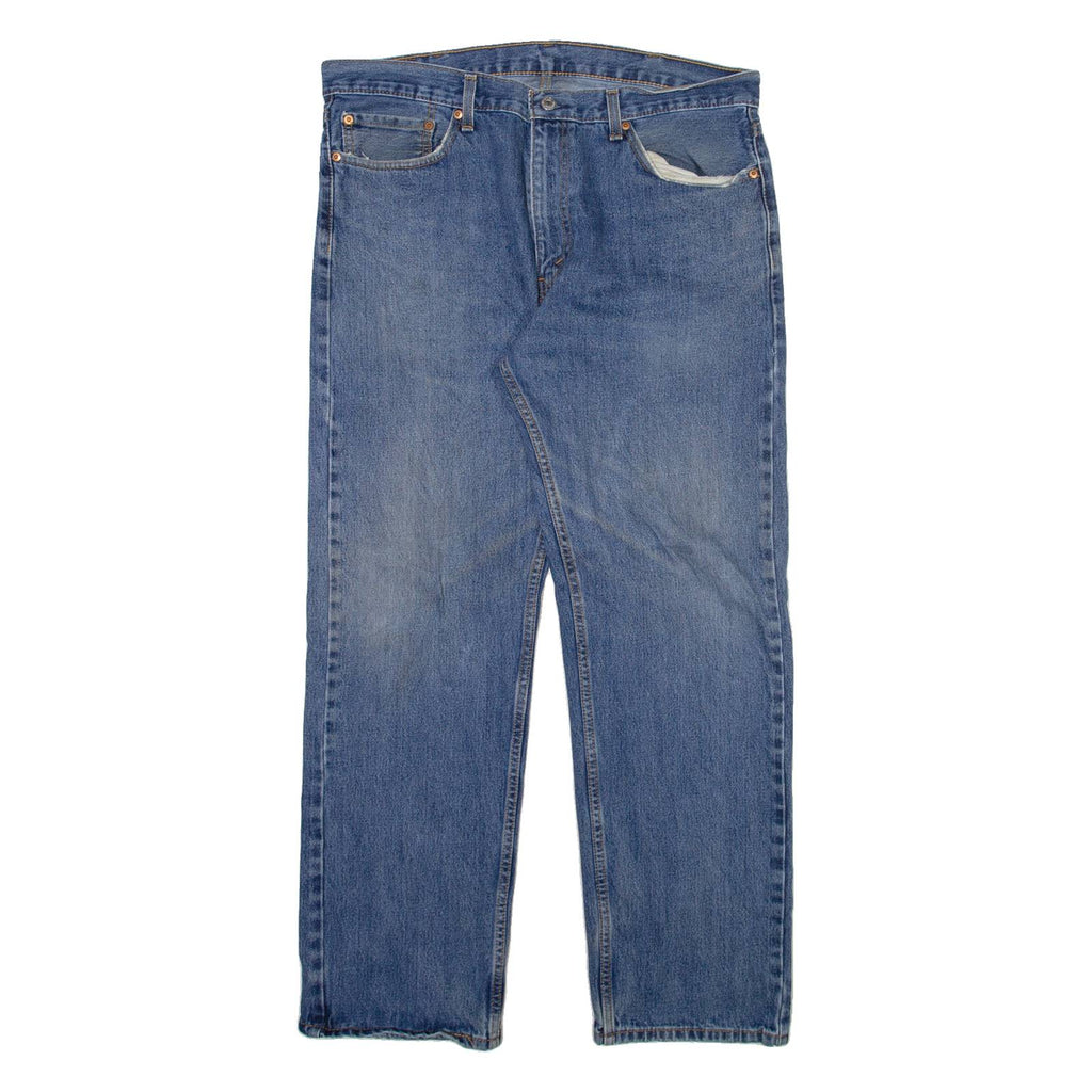 LEVI'S 505 Jeans Mens Blue Regular Straight Stone Wash W38 L32