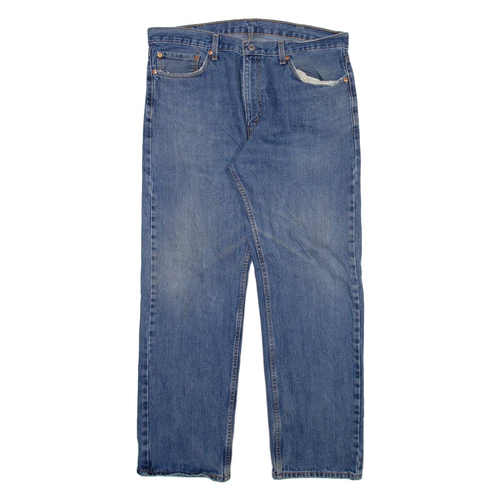LEVI'S 505 Jeans Mens Blue Regular Straight Stone Wash W38 L32