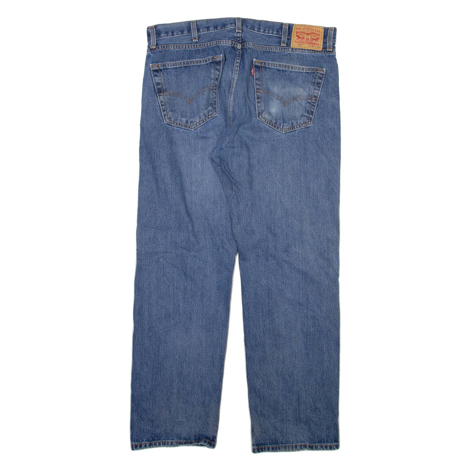 LEVI'S 505 Jeans Mens Blue Regular Straight Stone Wash W38 L32