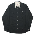 WRANGLER Mens Black Cotton Blend Long Sleeve Shirt L Button Chest Pockets Casual