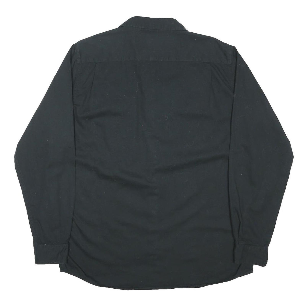 WRANGLER Mens Black Cotton Blend Long Sleeve Shirt L Button Chest Pockets Casual